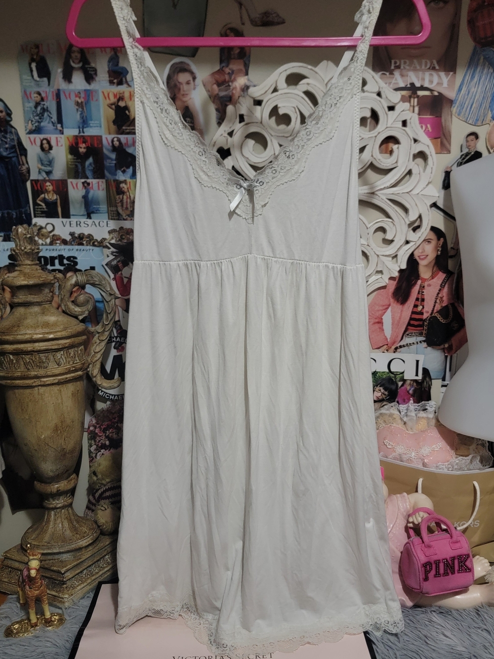 AvidLove White Lace Slip Dress Lingerie
